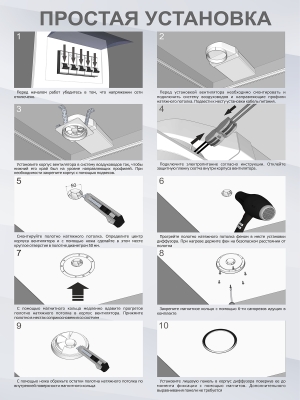 Теневой вентилятор - диффузор Technova SHADE 125, под натяжной потолок